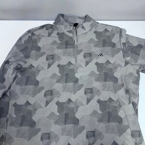 Adidas Go-To Printed Men's Quarter-Zip Pullover - Size Large